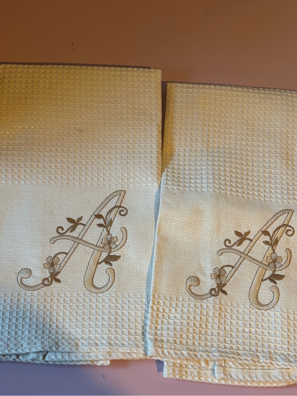 2 Tea Towels - Monogram “A” - 100% cotton